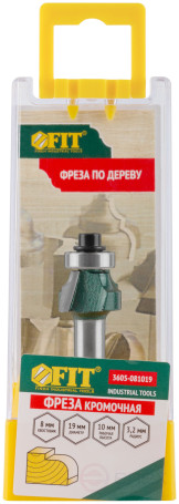 Фреза кромочная калевочная с нижним подшипником DxHxL=19х10x52,5 мм
