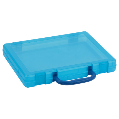 Briefcase 1 compartment STAMM, A4, 275*365*50mm, snap-on, tinted blue