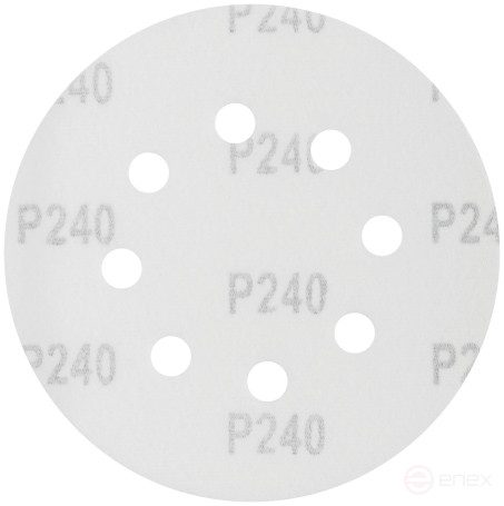 Круги шлифовальные с отверстиями (липучка), алюминий-оксидные, 125 мм, 5 шт. Р 240
