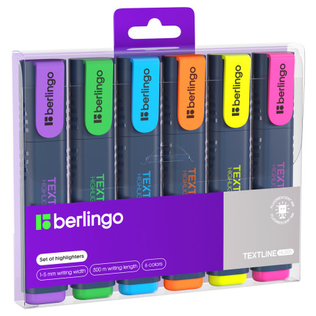 Berlingo "Textline HL500" 06 color text separators set, 1-5 mm, case with European suspension