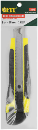 Technical knife 18 mm reinforced rubberized, blade 15 segments 10243
