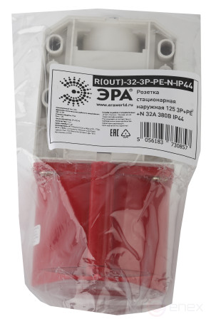 ERA R(OUT)-32-3P-PE-N-IP44 fixed outdoor socket 125 3P+PE+N 32A 380V IP44