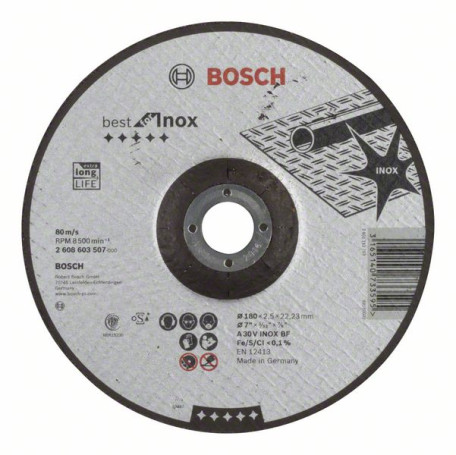 Отрезной круг, выпуклый, Best for Inox A 30 V INOX BF, 180 mm, 2,5 mm
