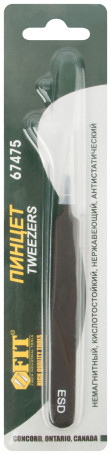 Precision tweezers, antistatic, stainless steel.steel, plastic.coating, Pro type E (120 x 9 x 2 mm)