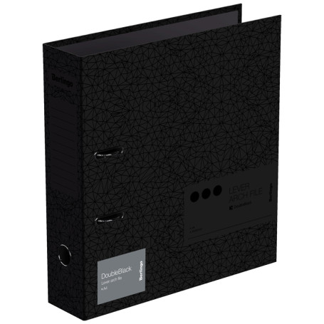 Папка-регистратор Berlingo "DoubleBlack", 80 мм, ламинированная, черная, с рисунком