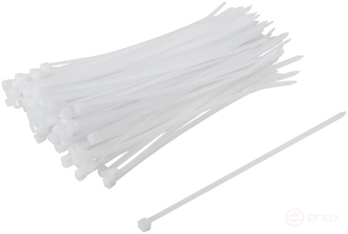 Хомуты нейлоновые для проводов, белые 100 шт., 3,6х150 мм