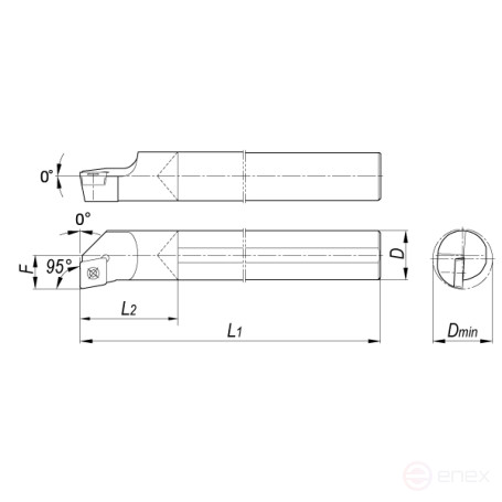 Державка токарная C08K-SCLCL06 расточная левая