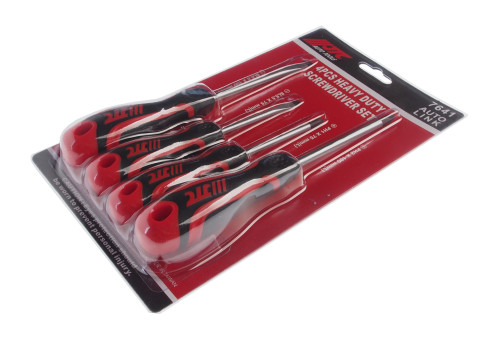 Set of reinforced screwdrivers, 4 pieces SL5.5x75, SL6.5x100, PH1x75, PH2x100 JTC/1