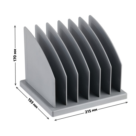 Stand for magazines and papers STAMM, prefabricated, 6 compartments, grey