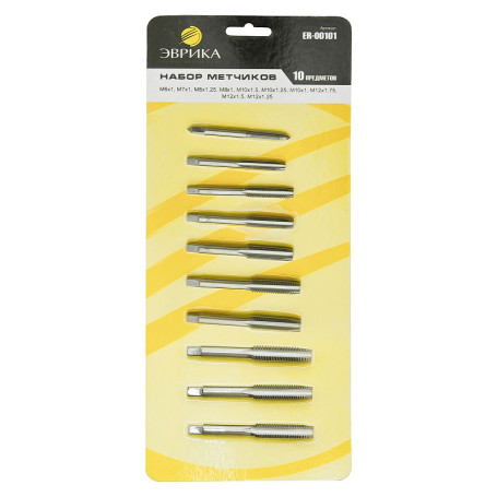 Набор метчиков ER-00101:метрический 10пр. ЭВРИКА /1