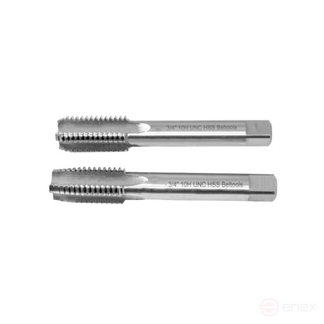 Tap Inch 3/4" 10 Threads UNC Machine-manual HSS 2 pcs Set isp1 Beltools