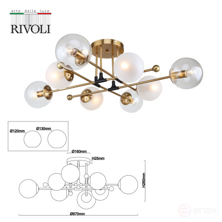 Люстра Rivoli Darlene 3145-308 8 х Е14 40 Вт модерн