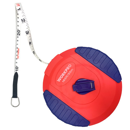Tape measure 50m fibreglass case WP263002 WORKPRO