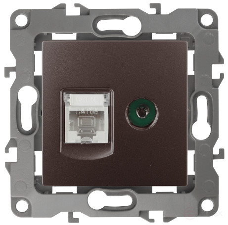 Розетка ЭРА Серия 12 12-3110-13 комбинированная RJ45+TV IP20 бронза