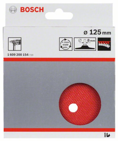Plate with Velcro fastening 125 mm, 8 mm