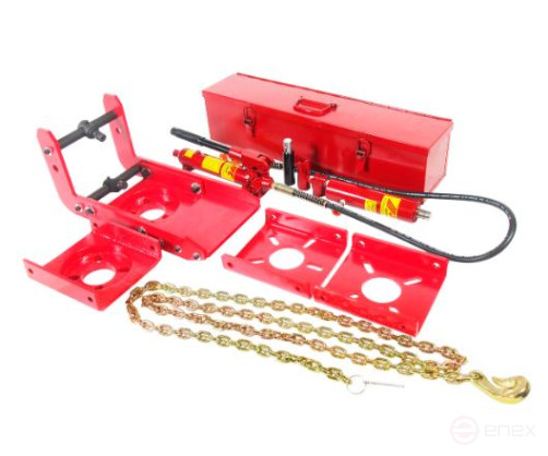 Hydraulic rack straightening device in the JTC case