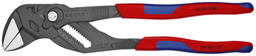 Клещи переставные - гаечный ключ, 52 мм (2"), L-250 мм, серые, 2-к ручки, держатель