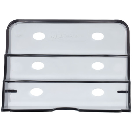 Подставка для визиток настольная СТАММ 70*102мм, 3 отделения, тонированная серая