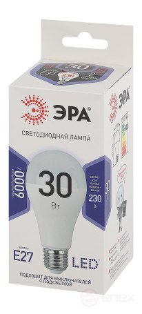 Лампа светодиодная ЭРА STD LED A65-30W-860-E27 30Вт груша холодный дневной свет Е27
