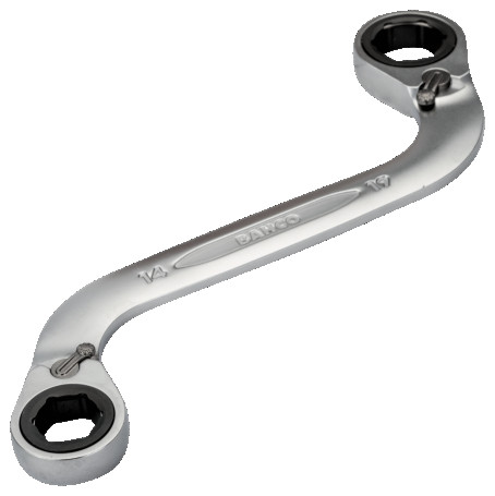 S-shaped cap wrench with ratchet 14x19 mm