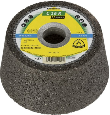 Grinding cup conical wheel C 16 R Supra, 110 x 55 x 22.23