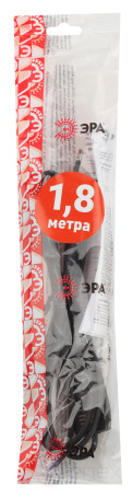Шнур для бра ЭРА UX-ШВВП-S-1,8m-B с выключателем 1,8 м ШВВП 2x0,5мм2 черный