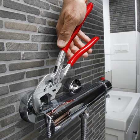 Клещи переставные - гаечный ключ, ручки 15°, 46 мм (1 3/4"), L-250 мм, хром, 1-к ручки