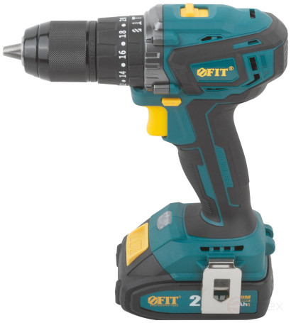 Acc power drill. 20 V; 0-400/1600 rpm; 55 Nm; 2 (Li-Ion) 2.0 Ah; 1 hour; brushless; cut. tilt; case