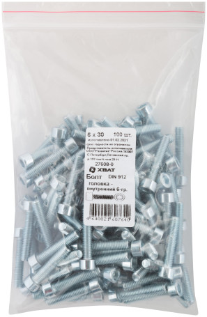 Bolt, head - inner 6-sided DIN 912 6x30 (packing 100 pcs.)