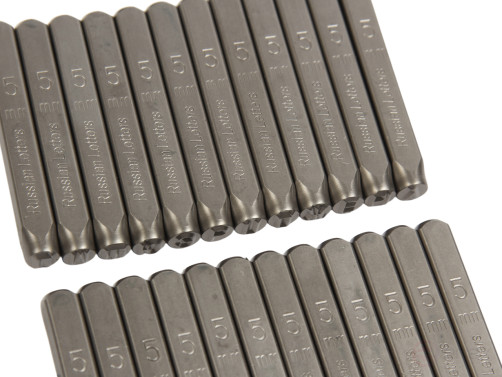 Cyrillic letter stamps 5mm (HRC 60+-2 degrees. DIN 1451) JTC