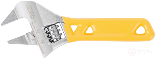 Adjustable wrench "Ultra", CrV, shortened, ground. narrow lips, scale, extra magnification.Grip 140 mm (30 mm)