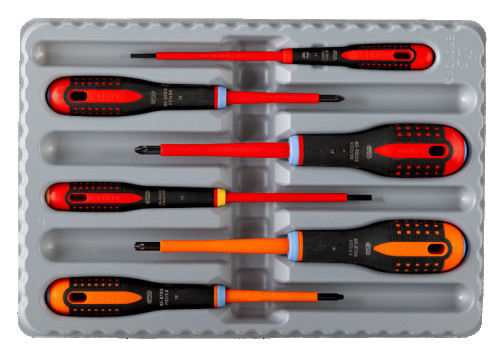 Set of insulated ERGO slotted screwdrivers/Phillips/Pozidriv, 6 pcs