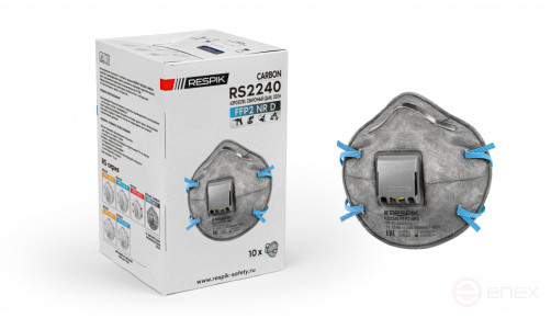 Респиратор RESPIK® RS2240 FFP2 NR D c угольным слоем 10 шт.