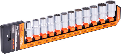 Набор головок 12пр (DR1/2"; 12РТ; 10-22мм; холдер) (АвтоDело) 39855