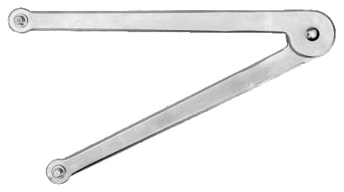 Sliding key with 3.8mm studs with chrome finish, 10 - 50 mm