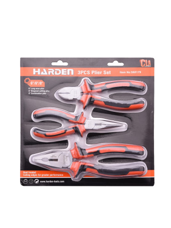 A set of hinge-lip tools, 2-component ergonomics handle, 3 prem.// HARDEN