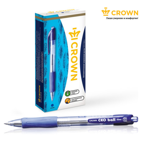 Automatic ballpoint pen Crown "CEO Ball" blue, 0.7mm, grip
