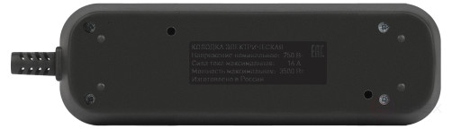 Block ERA KX-3e-B 3 sockets with earthing black