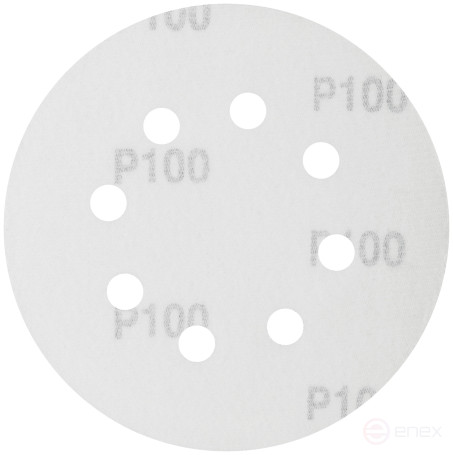 Круги шлифовальные с отверстиями (липучка), алюминий-оксидные, 125 мм, 5 шт. Р 100