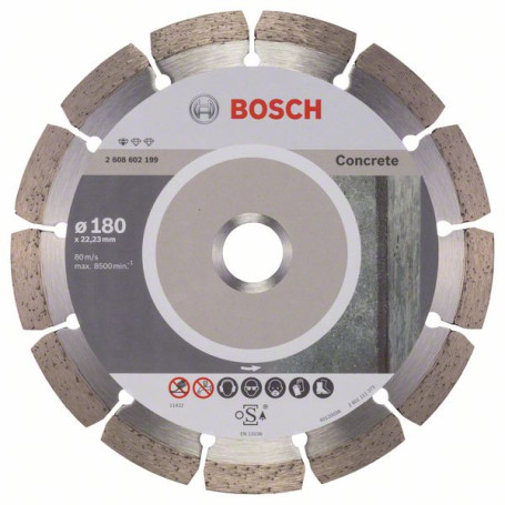 Diamond cutting wheel Standard for Concrete 180 x 22.23 x 2 x 10 mm, 2608602199