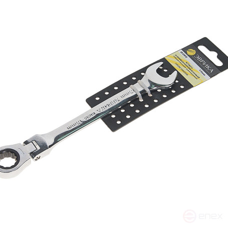 Ключ комбинированный 13мм ER-61013H трещоточный шарнирный (на держателе) ЭВРИКА /1/10/200