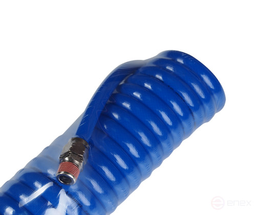 Шланг компрессора 10х14мм 15м спиральный с резьбовыми наконечниками 3/8" JTC