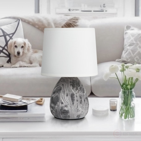 Rivoli Damaris 7037-501 Table Lamp 1 * E14 40W ceramic black and white with lampshade