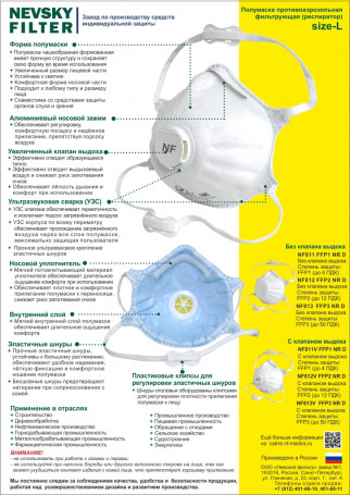 NF812V size-L FFP2 anti-aerosol filter molded half mask (respirator)