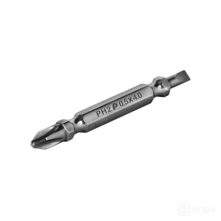 Бита отверточная ПРАКТИКА "Профи" двусторонняя PH-2 / SL 0.5x4 х 65мм (2шт