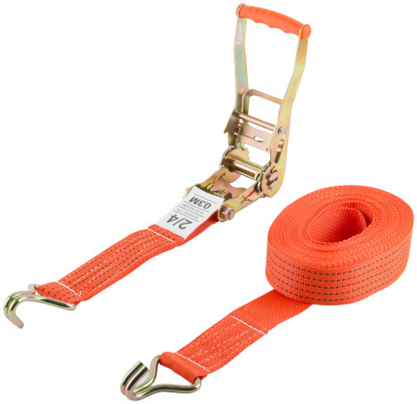 Load fastening strap, ratchet mechanism 196 mm, tape 50 mm x 10 m, 2000 / 4000 kg