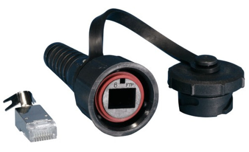 PLUG-IE-8P8C-PV-C6-SH Industrial RJ-45 (8P8C) twisted pair connector, IP67, category 6, with protective cover, shielded (SH)