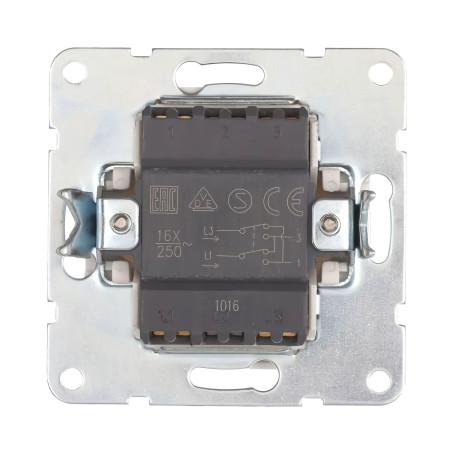 Switch 1-terminal, cross (circuit 7) 16 A, 250 B (silver metallic) LK60