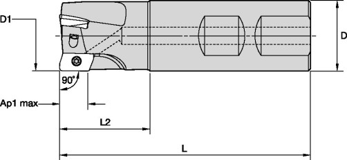 Milling cutter 20A03R028B20ED10