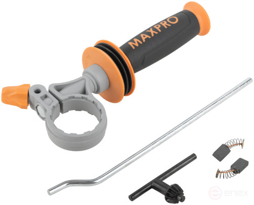 MAX-PRO Дрель ударная 850 Вт; 0-3000 об/мин; ключевой патрон 1,5-13 мм; 2,4 кг; антивибрационная ручка; меалл. корпус редуктора; резиновые вставки; ко